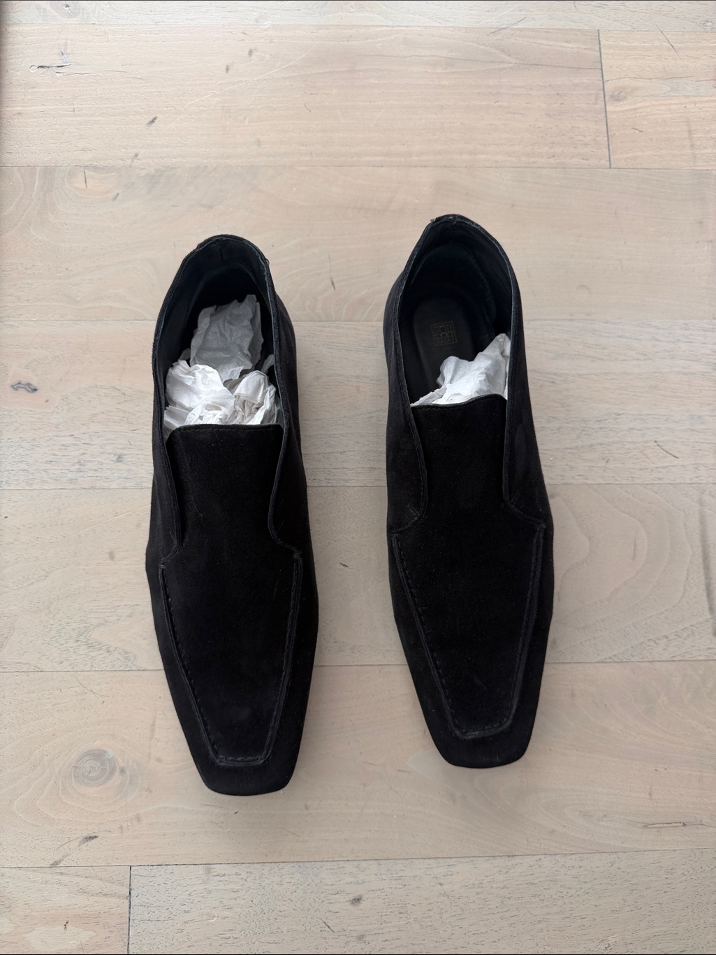 Toteme Black Suede Women's Slip-On Loafers